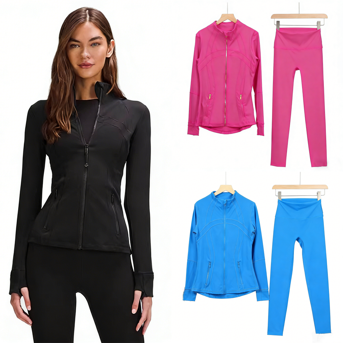 Yoga define leggings jacket pants gym set clothing women womens workout clothes women workout yogawomen sets yoga set defined jacket sweatshirt