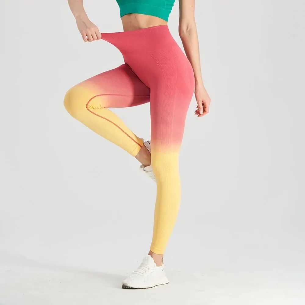 Gradient Fitness Pants For Women Hip Lifting Tight Fitting High Waisted Quick Drying Long Pants Running Room Sports Pants G251215-image-1088459999