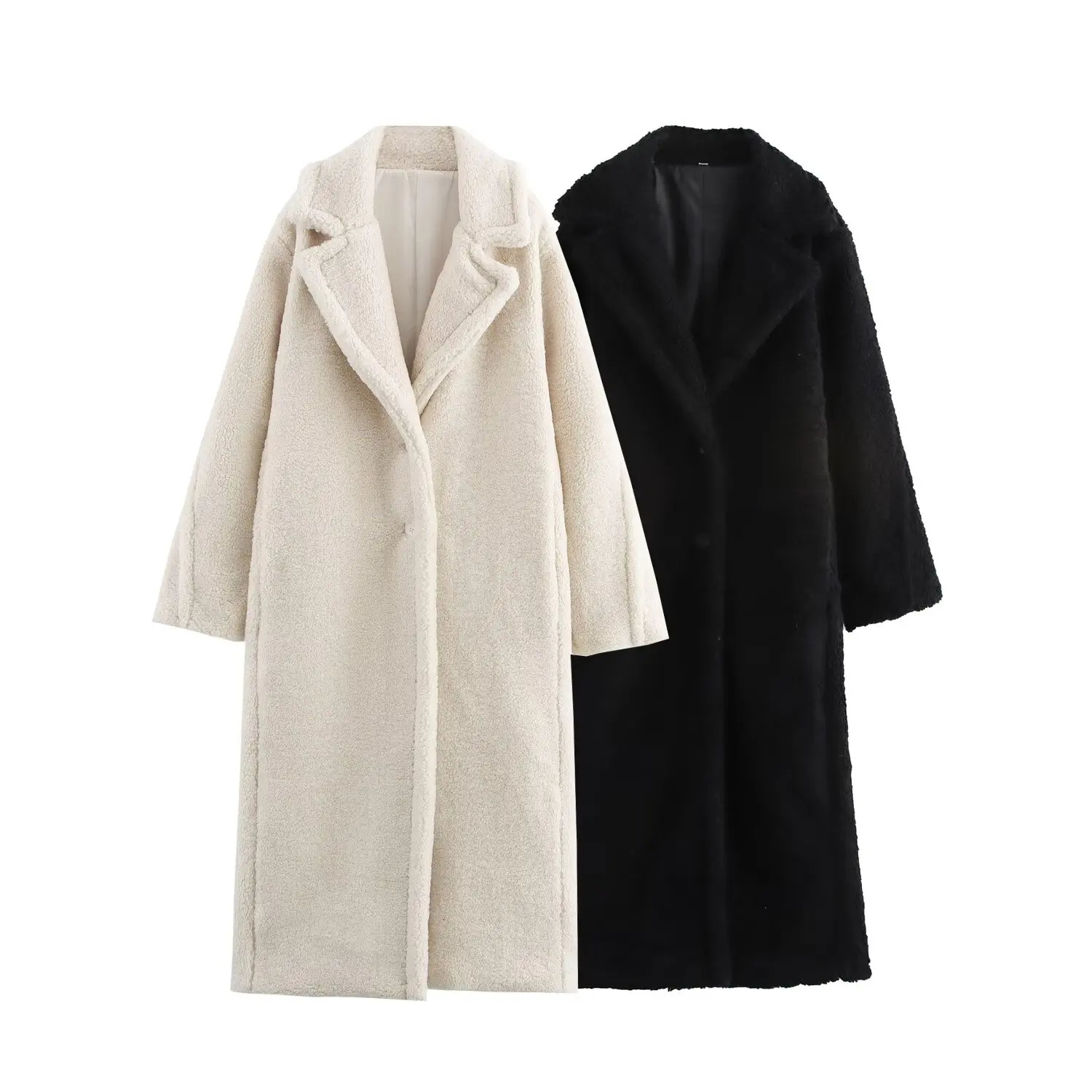 womens coat jacket with collar long sleeved single breasted solid color winter warm coat jacket 251212