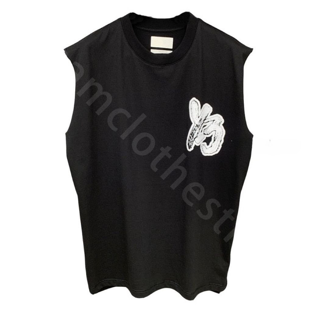 Designer Mens T Shirt Y3 Cotton Graffiti Letter Printed Round Neck Sleeveless T-shirt Summer Loose Exercise Fitness Vest Y1289