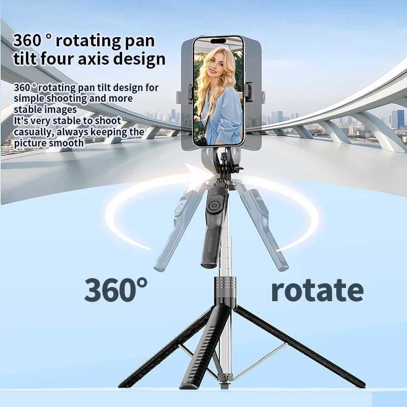 Selfie Stick 360 Rotation Gimbals Stabilizer Wireless Remote Tripod Phone Holder Stand for Phone Camera G251216-image-1088571720