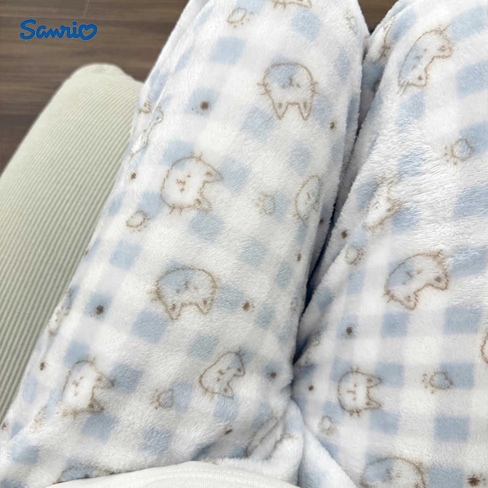 Sanrio Plush Sleeping Pants for Women Winter Anime Hello Kitty Flannel Trousers Pochacco Kawaii Warm Student Home Pajama Pants H251216-image-1088664927