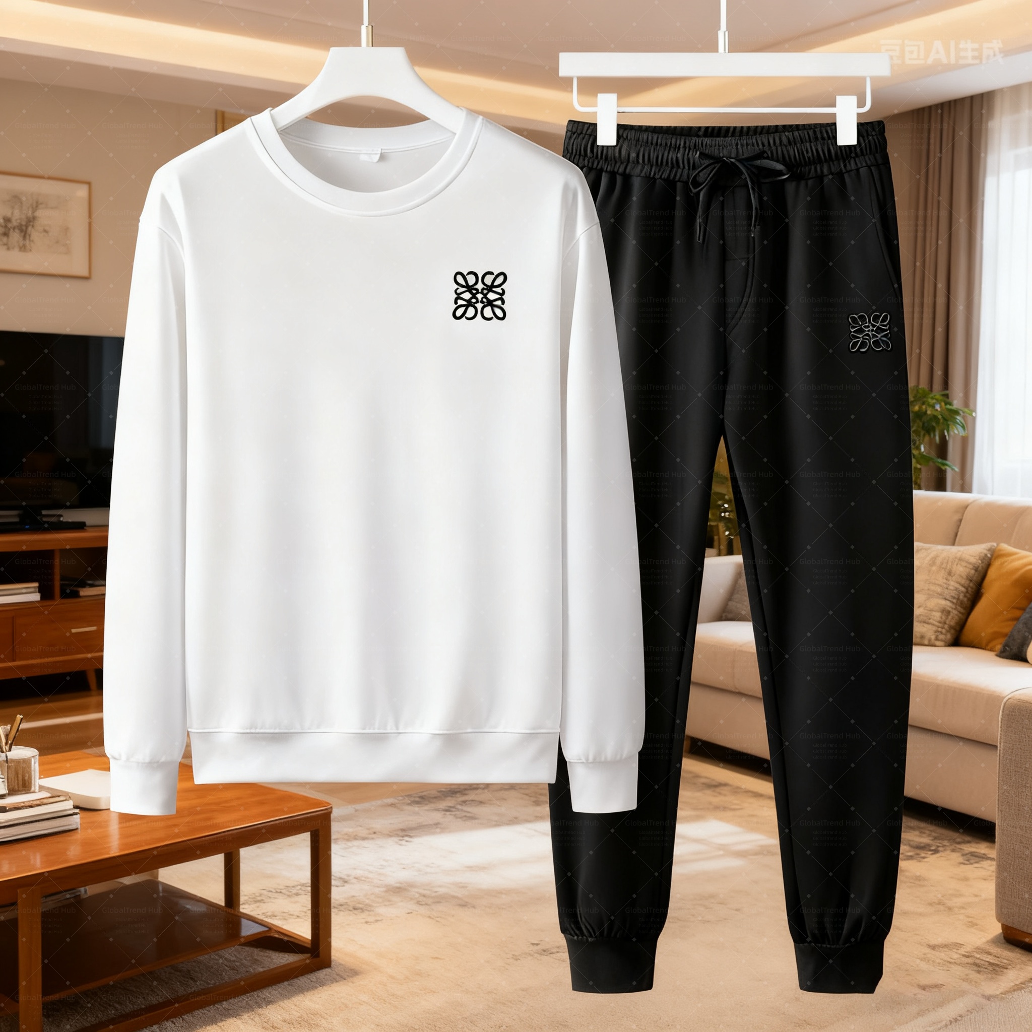 Survêtements pour hommes Collection de tenues athlétiques unisexes Pantalons de survêtement amples élégants et hauts assortis présentant une esth