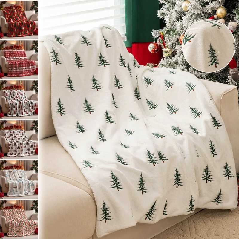 2026 Christmas Flannel Sofa Blanket Soft Warm Bed Blanket Multiple Sizes Machine Washable for Nap Travel Camping Home Decor H251216-image-1088601752