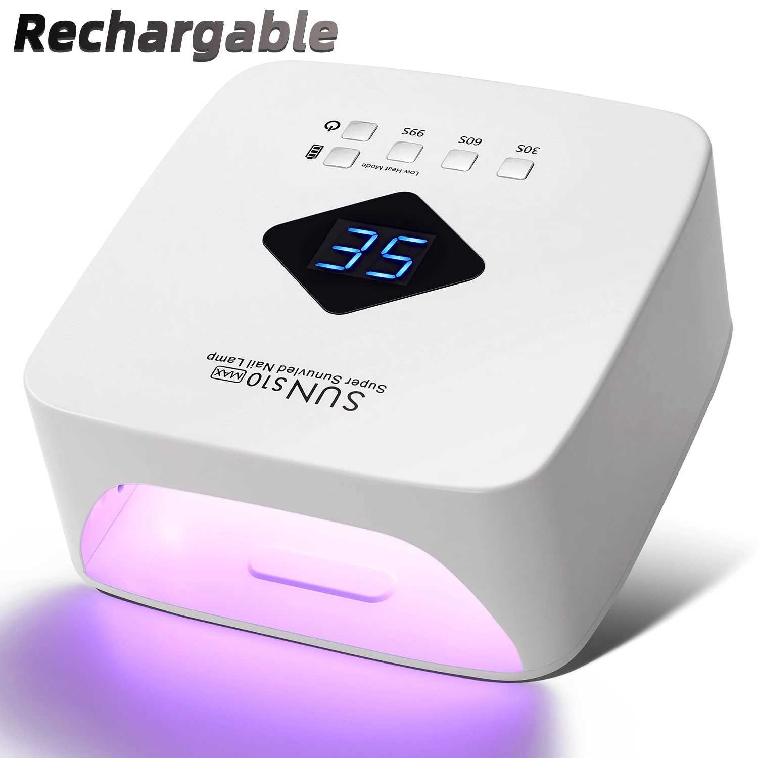 Rechargable UV LED Nail Lamp Dryer With HD Display Smart Nail Drying Lamp for Fast Dry Curing All Gel Nail Polish Manicure ToolsT251216-image-1088552484
