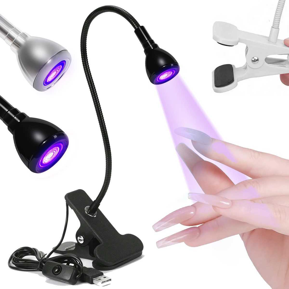 Gooseneck Nail Enhancement Lamp Nail Lamp With Clip USB Nail Enhancement Light Nail Polish Uv Curing Violet Light Quick dryingT251216-image-1088552963