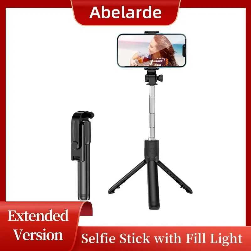 Wireless Blue-tooth Selfie Stick Mobile Phone Holder Retractable Portable Mini Tripod With Fill Light Remote Shutter G251216-image-1088571412