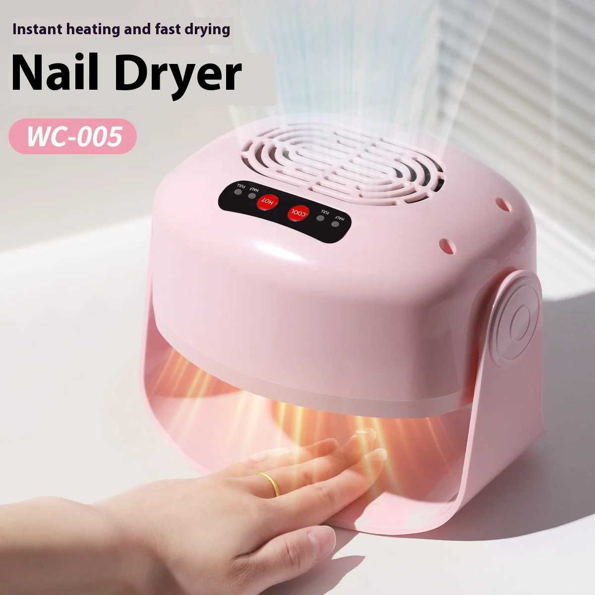 Gel Nail Polish Dryer 180 Rotating Nail Dryer Machine Hot Cold Blower for Quick Drying Nail Art Portable Hand Foot Nail CareT251216-image-1088553797