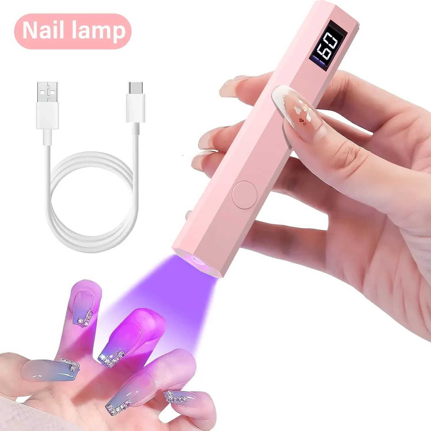 Convenient Handheld Nail Dryer Lamp UV/LED Nail Curing All Gel Polish Nail Art Tool USB Rechargeabl Quick Dry Nail LampT251216-image-1088551798