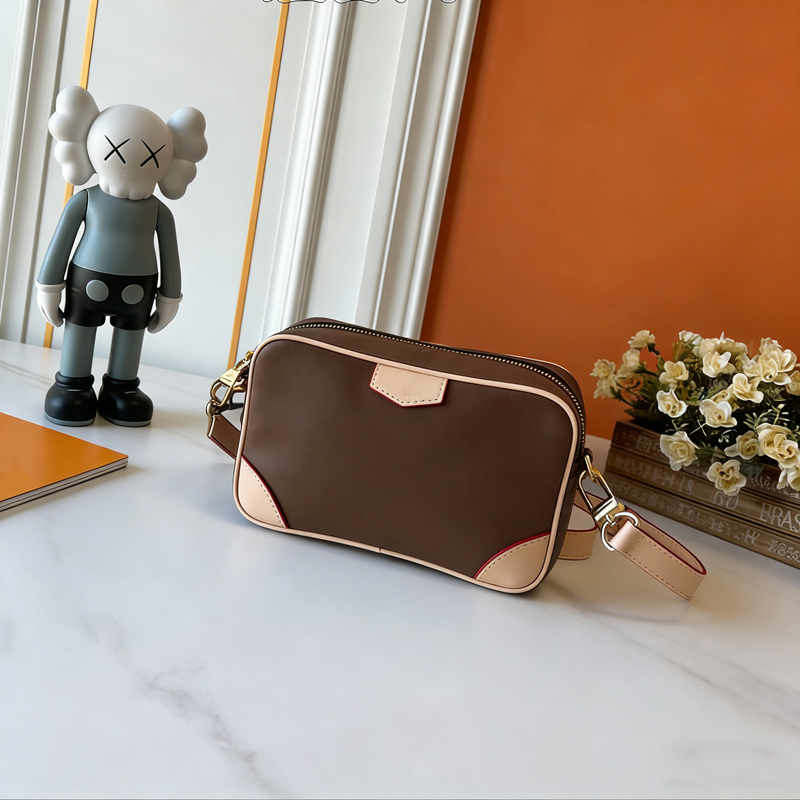 designer bag brown/black Shoulder Bags Light luxury genuine leather High quality casual Boston bag versatile classic vintage handbag for woman M2673