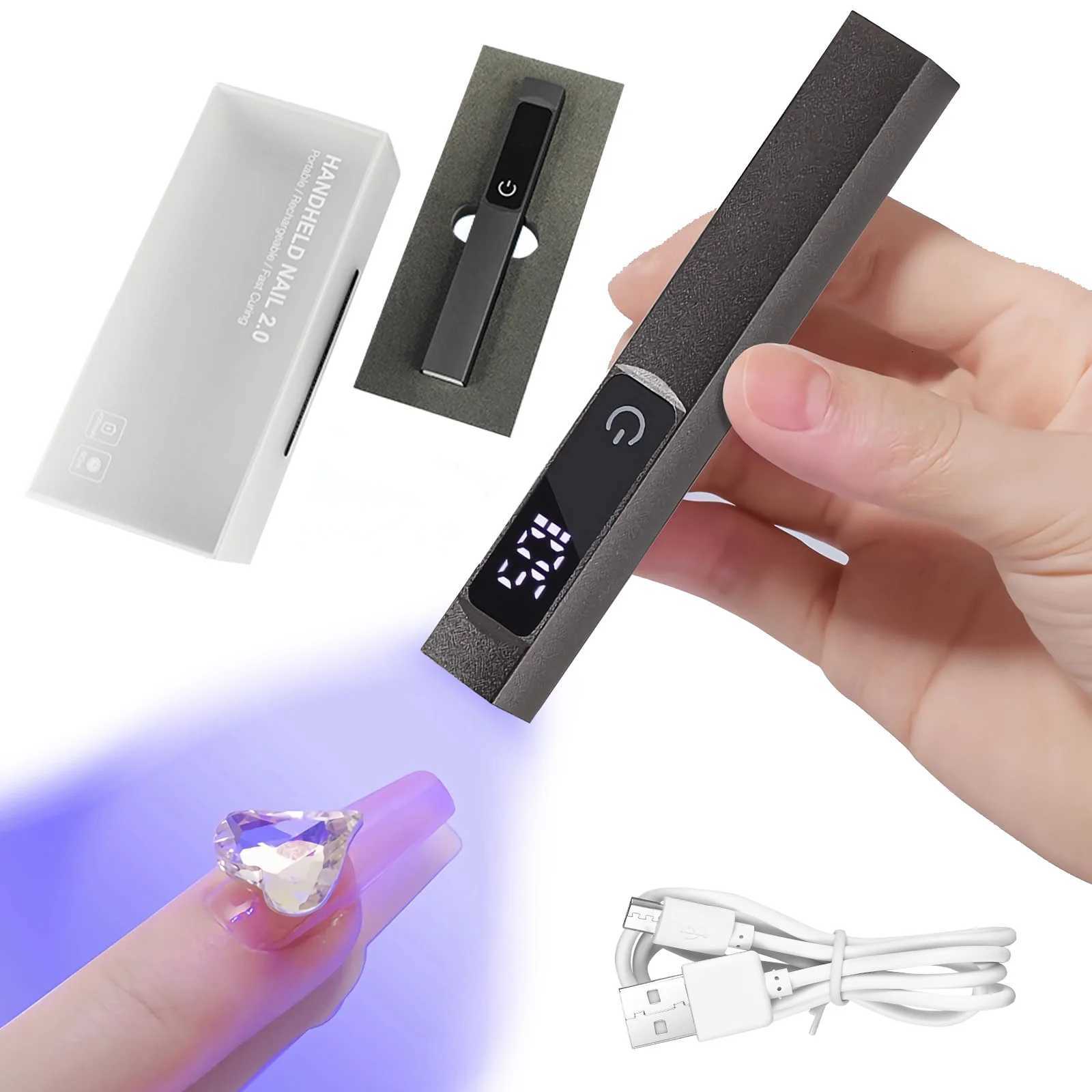 Portable UV LED Nail Lamp Handheld Nail Drying Lamp with touch screen Gel LED UV Nail Light for home nail salonsT251216-image-1088551389