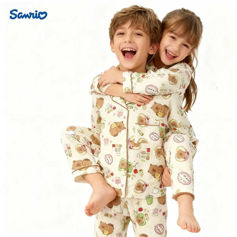 Sanrio Girls Hello Kitty Pajamas Sets Kids Cinnamorolls Pyjamas for Boys Comfy Soft Nightwear Sets Kids Clothes Pijama Kuromi H251216-image-1088703392