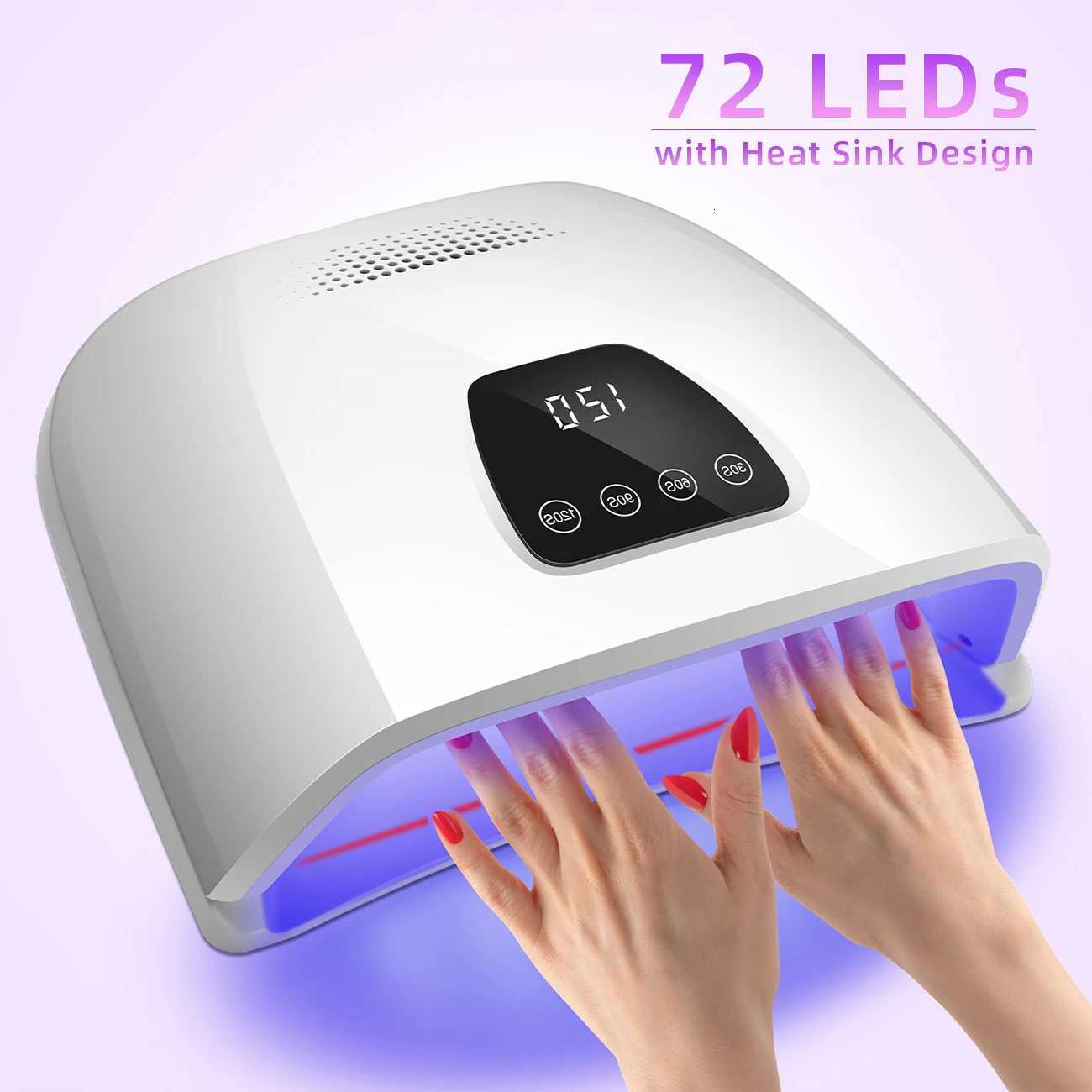 Powerful UV LED Nail Lamp Professional 72 LEDs Nail Dryer with Heat Sink LCD Display Nail Dryer With Smart Sensor Nail Salon UseT251216-image-1088552912