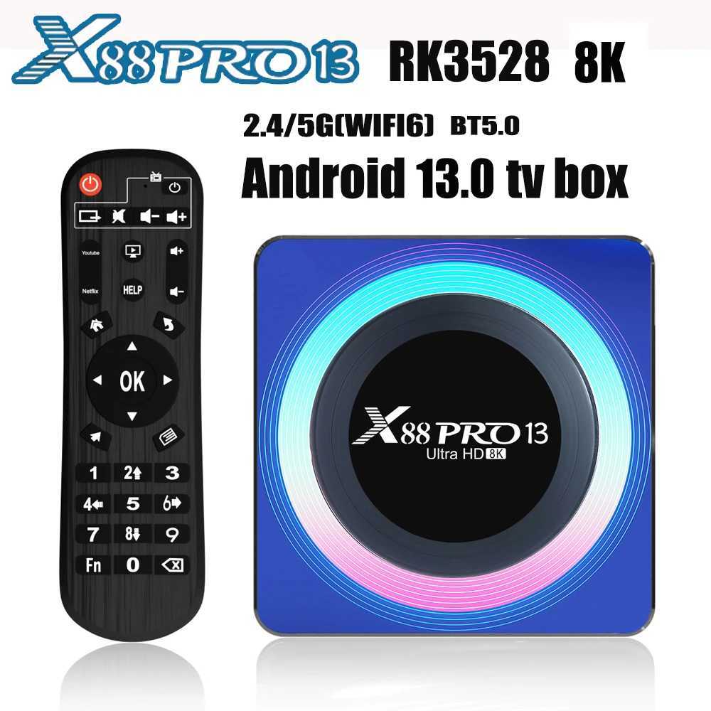 X88 PRO 13 Android 13 TV Box Rockchip RK3528 24G 5G Wifi6 BT 8K Decoding 16G 32G 64G L251216-image-1088583256