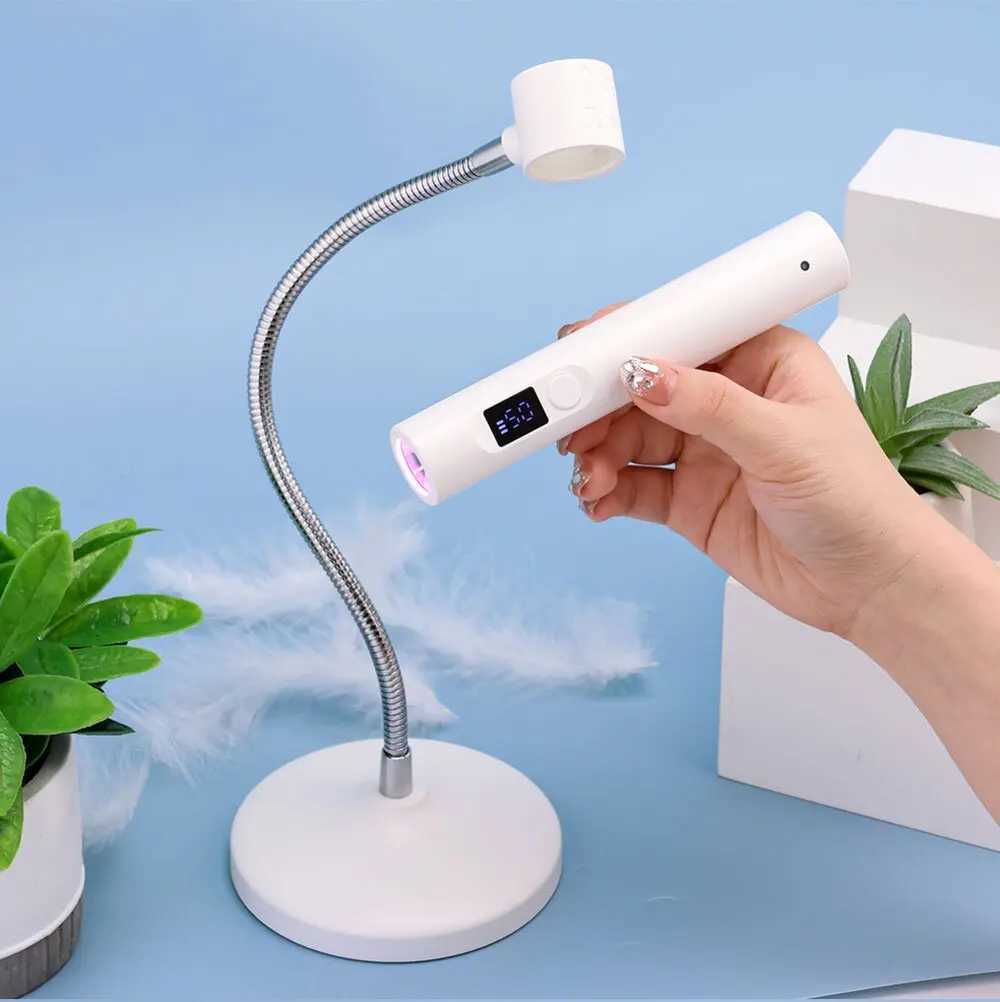 UV Lamp for Nail 2 in 1 Nail Lamp Portable Nail Dryer Stand Hold Handheld UV LED Nail Lamp Mini Nail Drying Light for Home SalonT251216-image-1088551151