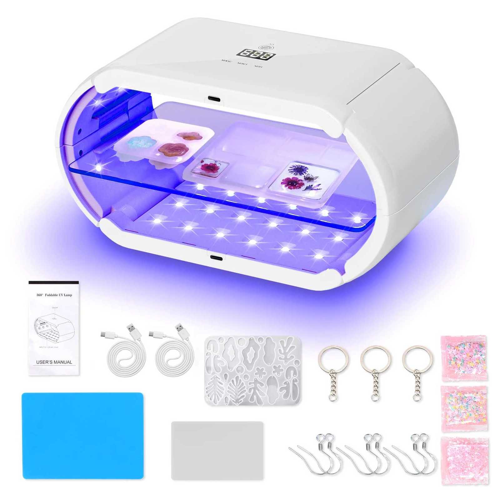 Double Sided UV Lamp for Resin Curing US Plug Foldable Portable Fast Curing UV Resin Lamp for Resin Mold DIY Decorative JewelryT251216-image-1088552184