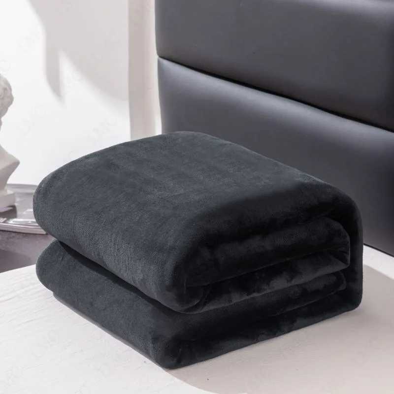 Flannel Blanket Solid Color Plain Winter Blanket Single/Queen/King Warm Nap Blanket Multi-functional Plush Thickened Blankets H251216-image-1088600638