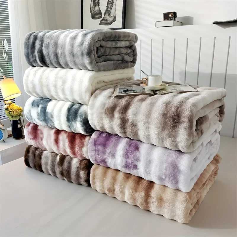 Luxurious Faux Rabbit Fur Bed Blanket - Soft Thick and Warm Throw All Seasons Versatile for Sofa Shawl Travel and Gifts H251216-image-1088602130