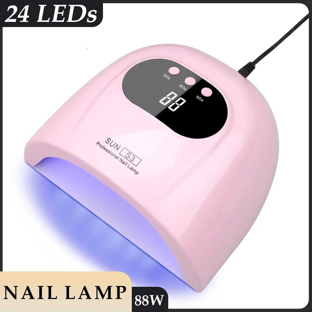 88W UV LED Nail Lamp 24 LEDs Nail Dryer for Nails Gel with 3 Timer Settings Professional UV Cabin Manicure Lamp Nail Art ToolsT251216-image-1088552569