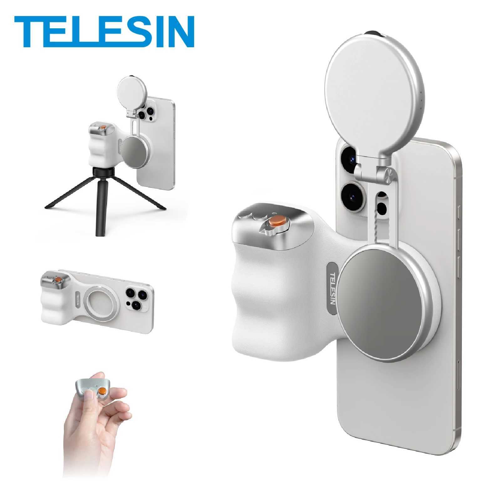 TELESIN Phone Camera Shoot Hand Grip Magnetic Smart Phone Holder Shooting Aid Remote Control Handle For Iphone Android Phone G251216-image-1088570294
