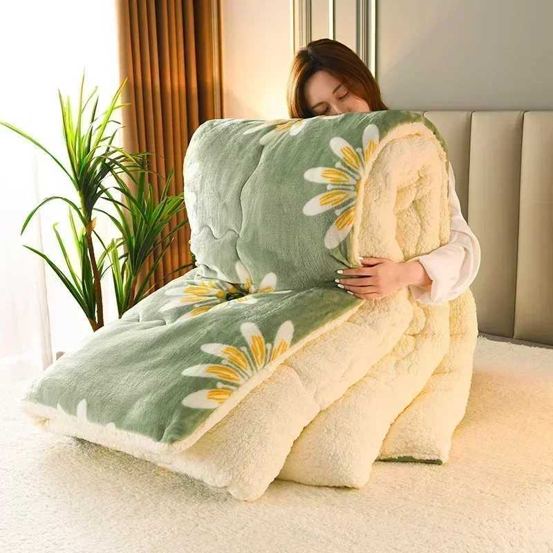 Daisy Super Thick Warm Autumn Winter Blankets for Beds Lambswool Thicken Warmth Blanket Soft Fluffy Weighted Blanket Comforter H251216-image-1088600811