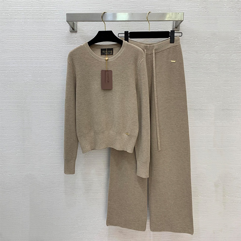 Two Piece Pants women's Designer Two Piece Pants for woman luxurious Two Piece Pants spring and autumn style simple solid-color cashmere knitte