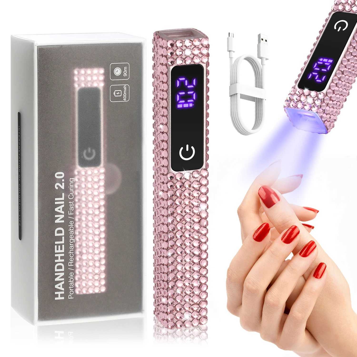 Portable Handheld Mini Nail Lamp For All Gel Polish Quick Dry USB Rechargeable Nail Dryer Machine UV LED Nail Lamp With DiamondT251216-image-1088551784