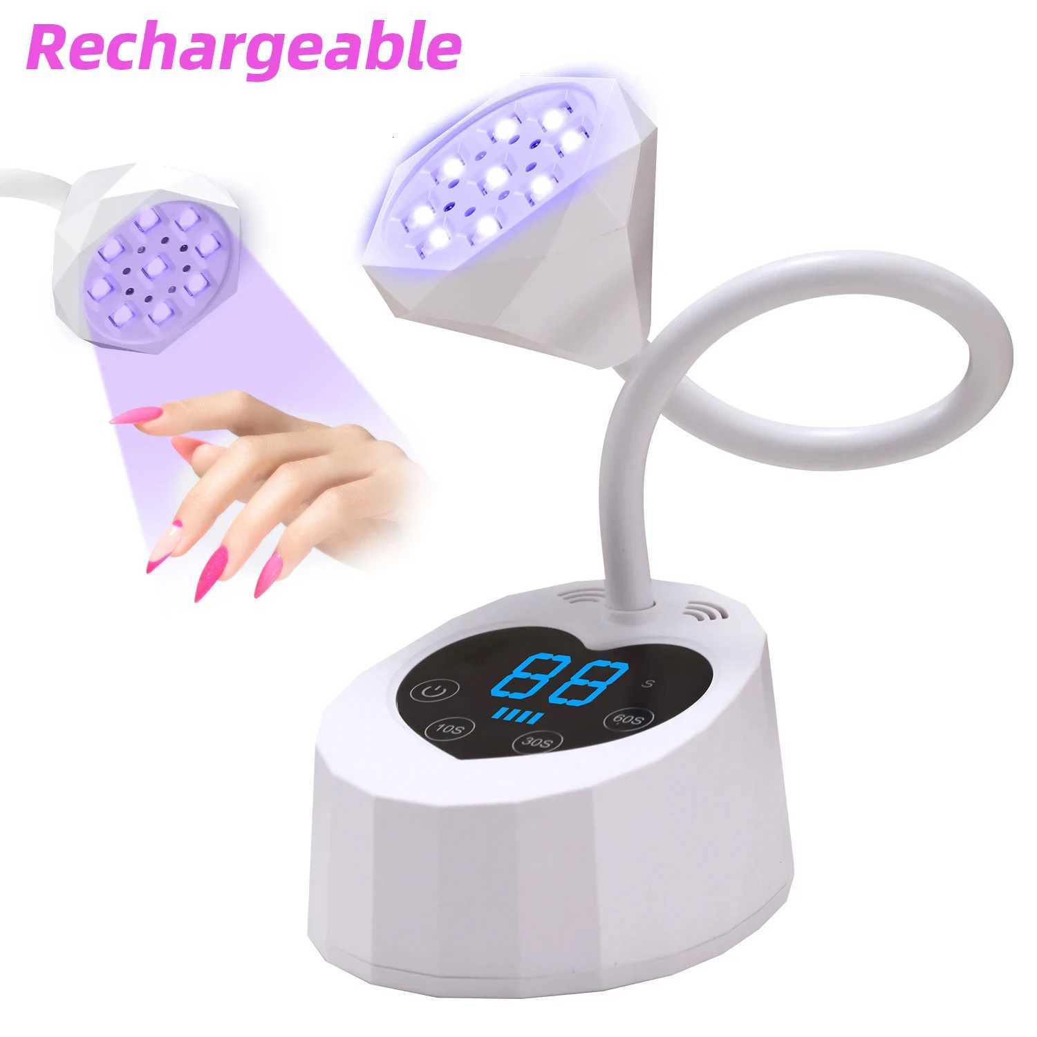 DinaBeauty Rechargeable Nail UV LED Lamp 27W Nail Dryer 360 Bendable Fast Drying Nail Manicure Polish Glue Gel Curing LampT251216-image-1088551314