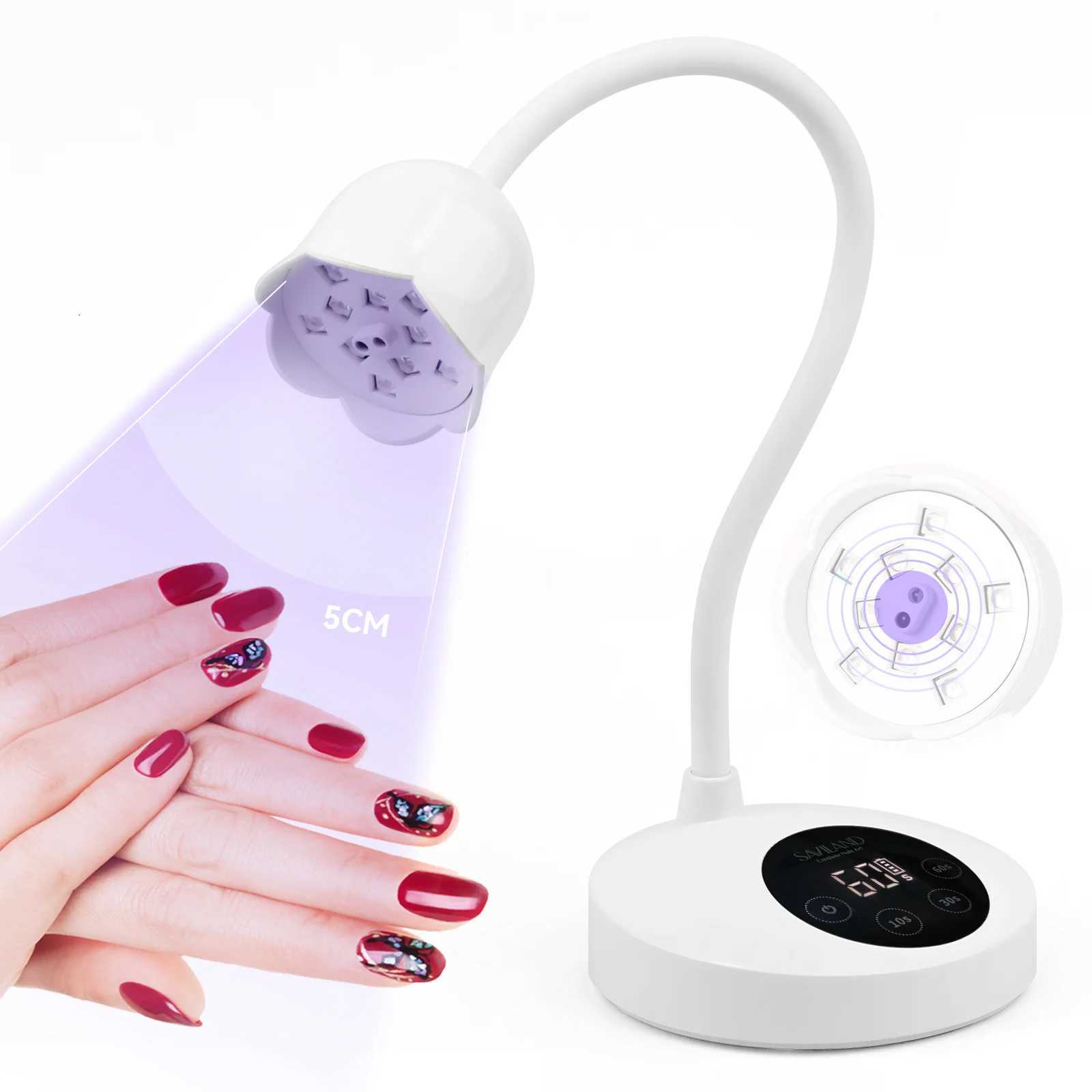 SAVILAND 30W Cordless UV LED Nail Lamp with Smart Sensor Professional Gooseneck Gel Nail Light for Home Salon ManicureT251216-image-1088553288