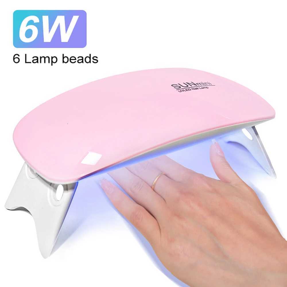 6W Mini Nail Drying Lamp Portable 6 LED UV Nail Art Lamp for Drying Polish Varnish Gel with USB Cord Home Nail Lamp ToolT251216-image-1088553184