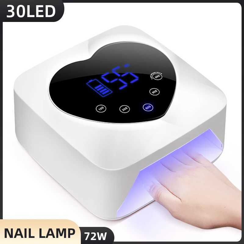 72W Nail Drying Lamp Built-in Battery Cordless UV Led Lamp For Nails Suitable For All Gel Professional Nail Equipment ToolsT251216-image-1088554218