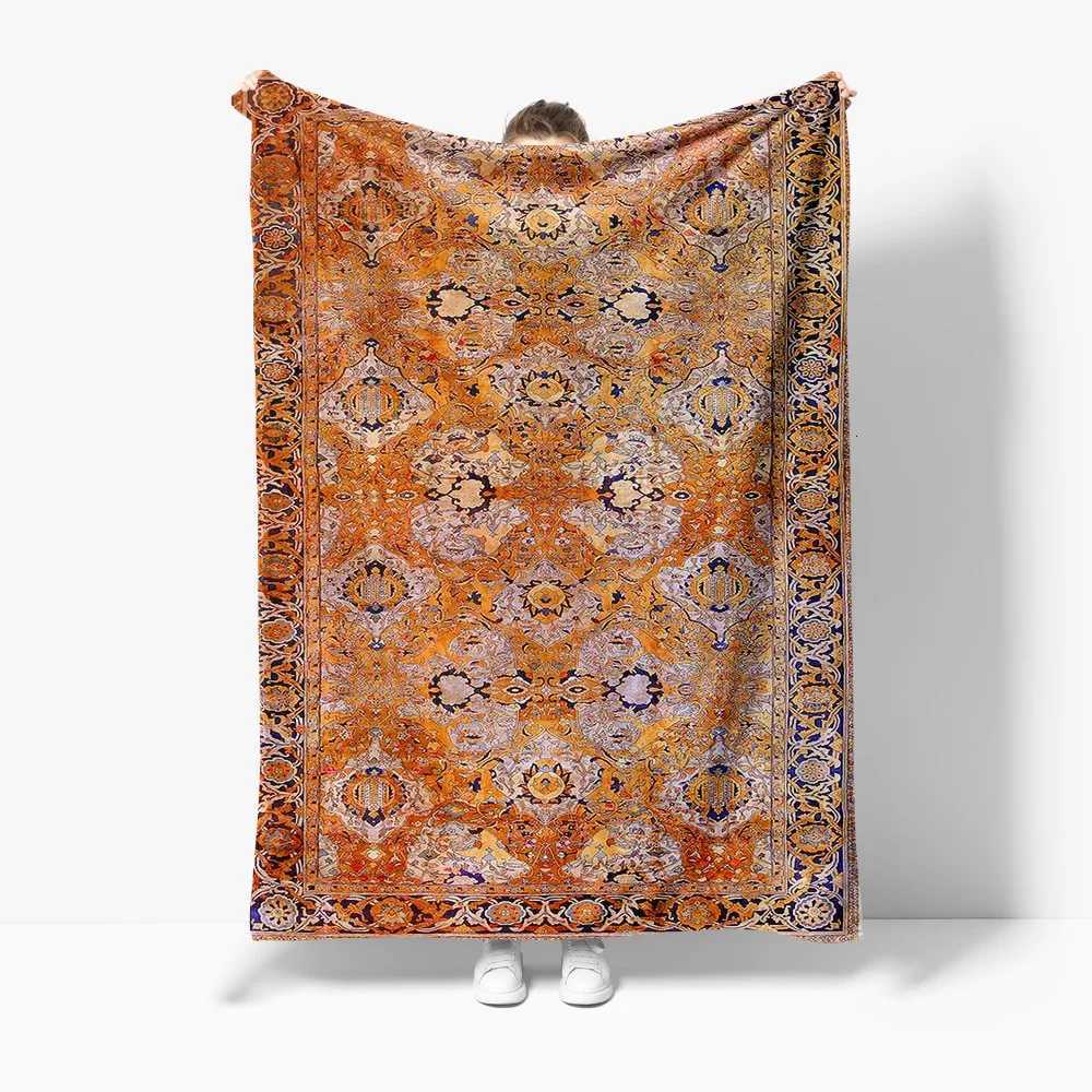 Vibrant Floral Embroidered Blanket Throw Sofa Bed Decorative Cotton Rug Blanket Warm Cozy Home Decor H251216-image-1088601773