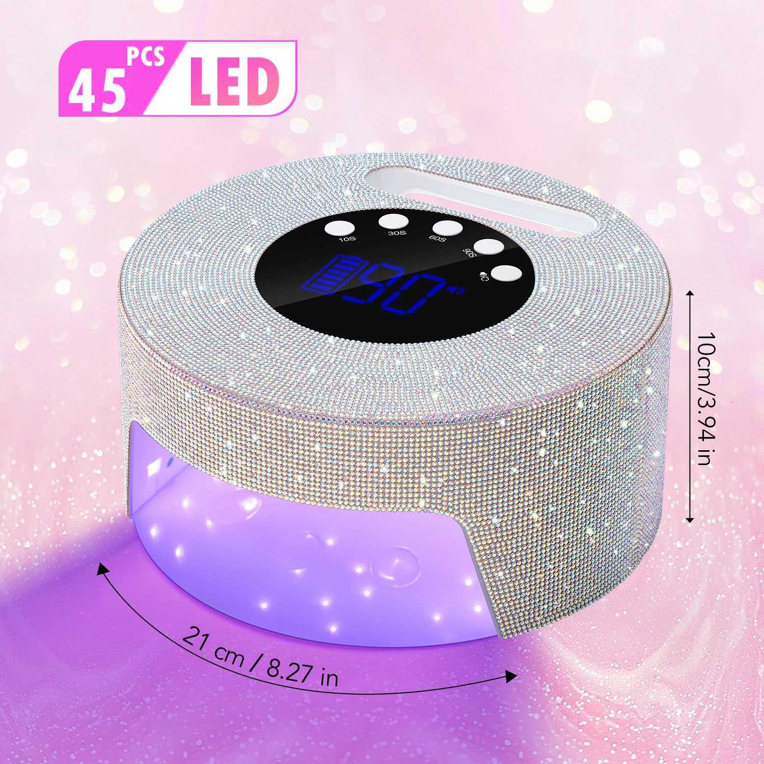 DianaBeauty UV LED Nail Lamp Rechargeable Cordless Nail Dryer with 4 Timing Modes HD Display UV Lamp for Nails Manicure ToolsT251216-image-1088552629