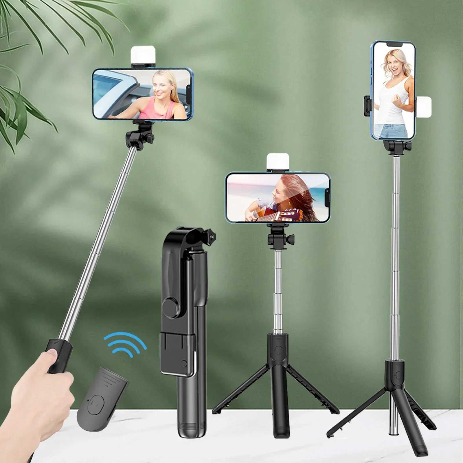 Selfie Stick Telescopic Travel Handheld Tripod Portable Phone Stand 700mm Bluetooth Remote Extendable Phone Tripod G251216-image-1088571444