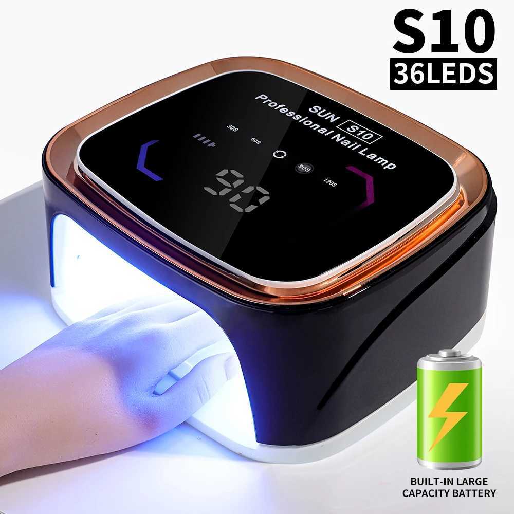 Professional Nail Art UV LED Light Rechargeable Dryer Smart Wireless HD Display Nail Drying Light for Fast Curing of All GelsT251216-image-1088554195