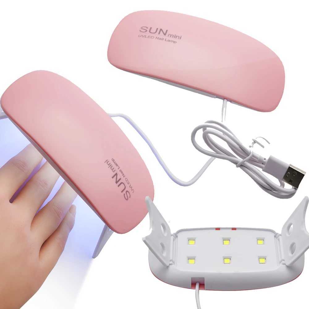 1Pc Mini Portable Nail Lamp With 6pcs Led Bead UV/LED Nail Dryers White Pink Color USB Charging 6W Home Use Nail Tools Lamp T251216-image-1088551932