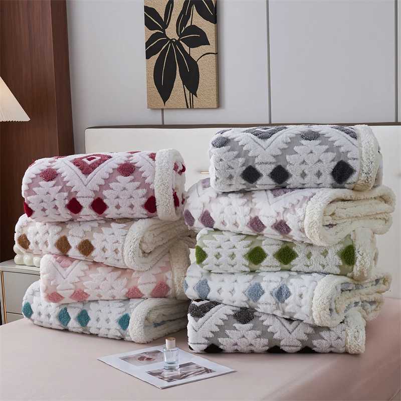 Bohemia Warmth Thickened Jacquard Blanket Autumn Winter Creative Geometric Pattern Sofa Blankets Keep Warm Plush Nap Comforter H251216-image-1088601267