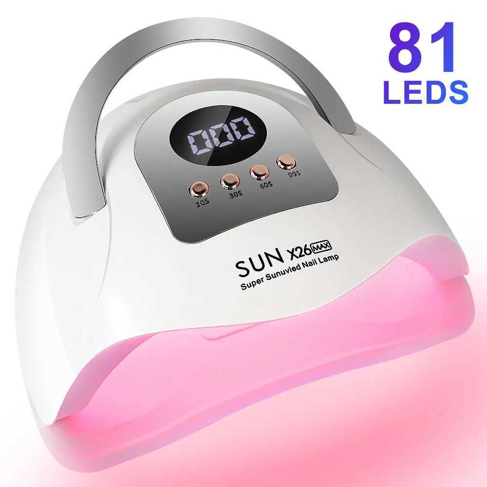 SUN X26 MAX UV LED Nail Art Lamp 81LED Nail Dryer Professional Gel Polish Drying Lamp with Timer Automatic Sensor Nail ToolT251216-image-1088552314