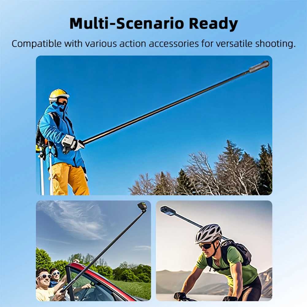 Carbon Fiber Selfie Stick 1/4 Inch Screw Extended Monopod Lightweight Long Pole Selfie Stick for Insta 360 X5 Action4/POCKET3 G251216-image-1088570665