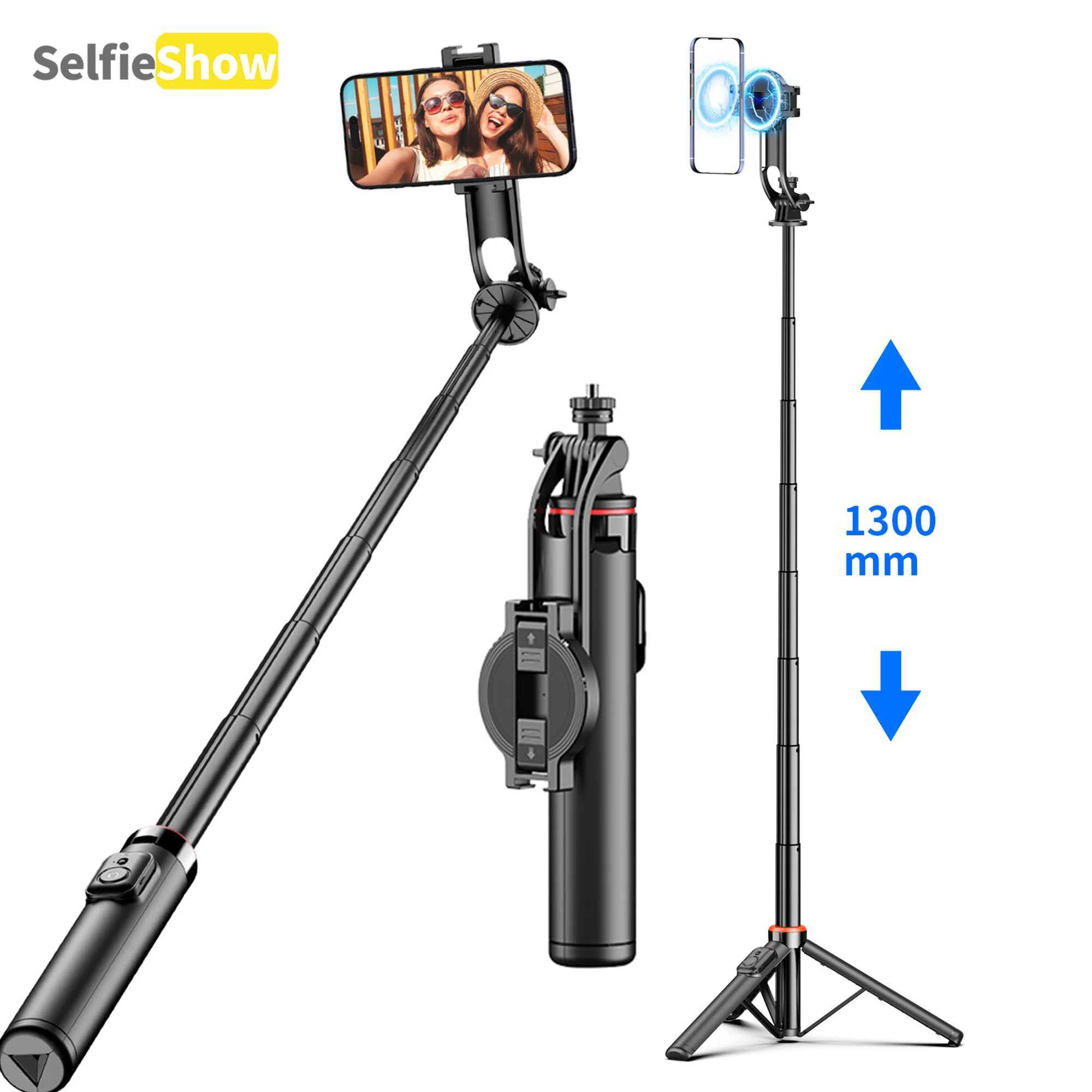 SelfieshowC20 Magnetic Selfie Stick Tripod for iPhone 12-16 Pro Max Travel Stand with Phone Clamp for Android Smartphone G251216-image-1088570592