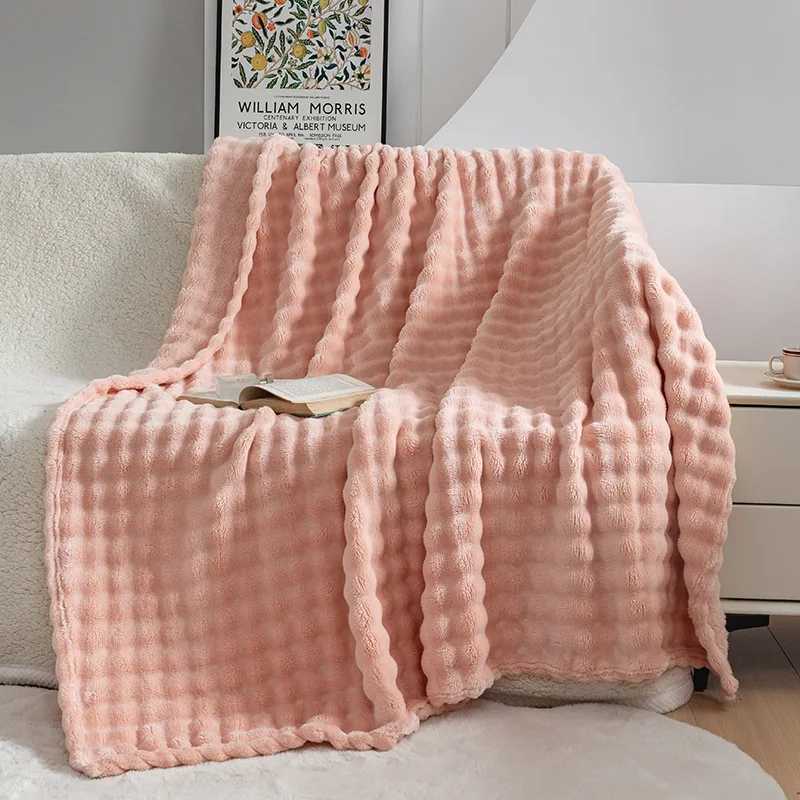 New Winter Luxury 3D Bubble Throw Blanket Home Warm Soft Blanket Office Lunch Break Blanket Fluffy Puffy Sofa Slipcover Travel H251216-image-1088601045