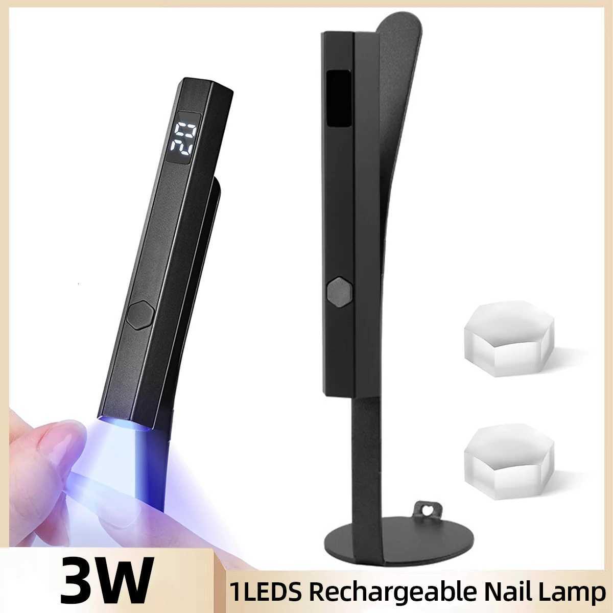 3W Portable Mini UV LED Nail Lamp Quick-drying Nail Dryer For Nails Gel Professional Handheld Manicure Lamp With StandT251216-image-1088551436
