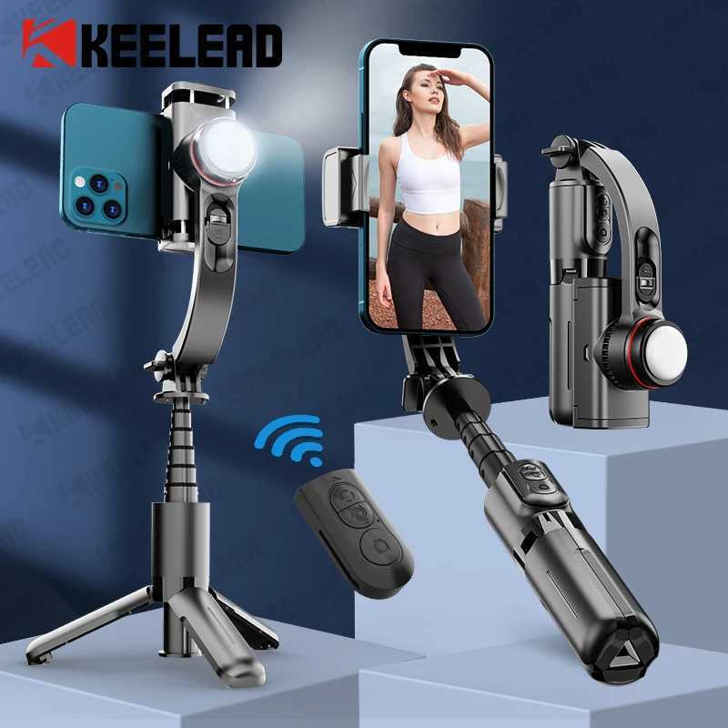 Gimbal Stabilizer Selfie Stick Tripod with Fill Light bluetooth Wireless Extendable for IPhone Cellphone Smartphone G251216-image-1088570121