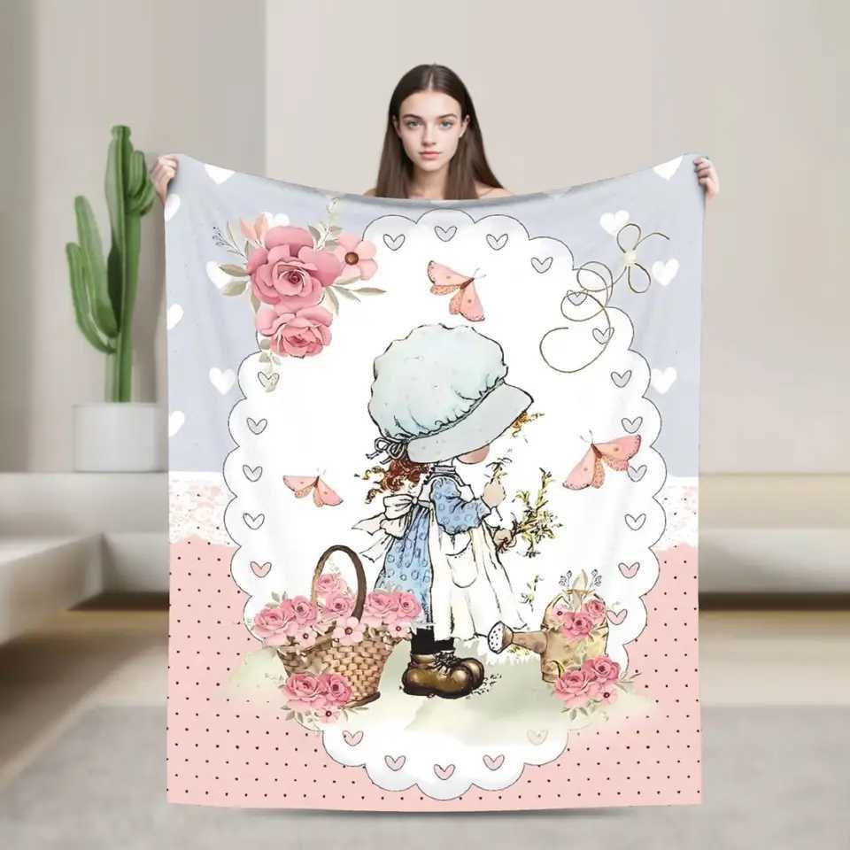 Sarah Kay With Cat Knitted Flannel Blanket Super Warm Bedding Throws for Home Decor Travel Graphic Bedspread Sofa Bed Cover H251216-image-1088601497