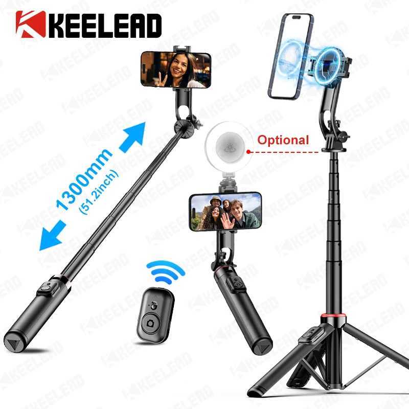 C20 Magnetic Selfie Stick Stable Tripod Stand for Cell Phone with Wireless Bluetooth Remote for Iphone Android Phone Shoot Vlog G251216-image-1088569304