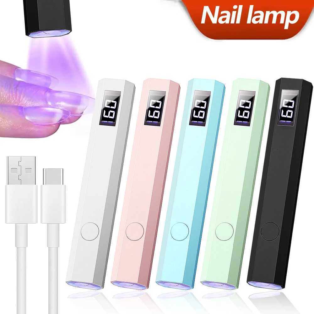 LULAA Handheld Mini UV LED Nails Drying Light Nail Lamp for Gel Polish Manicure Portable Nail Dryer With Display Nail Art ToolsT251216-image-1088551655
