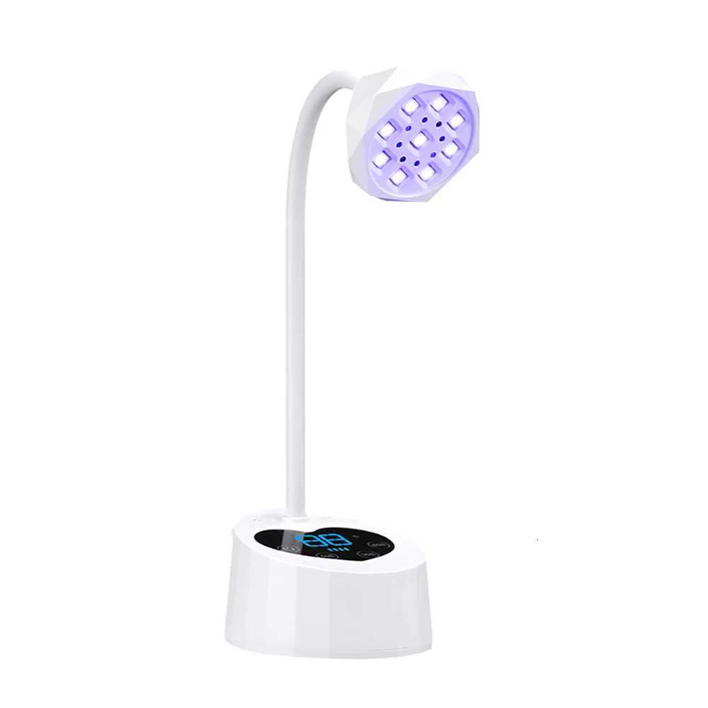 Wireless Nail Lamp LED UV Nail Dryer Rechargeable Auto Sensing Touch Control Fast Drying Nail Light 360 Bendable Table LampT251216-image-1088553338