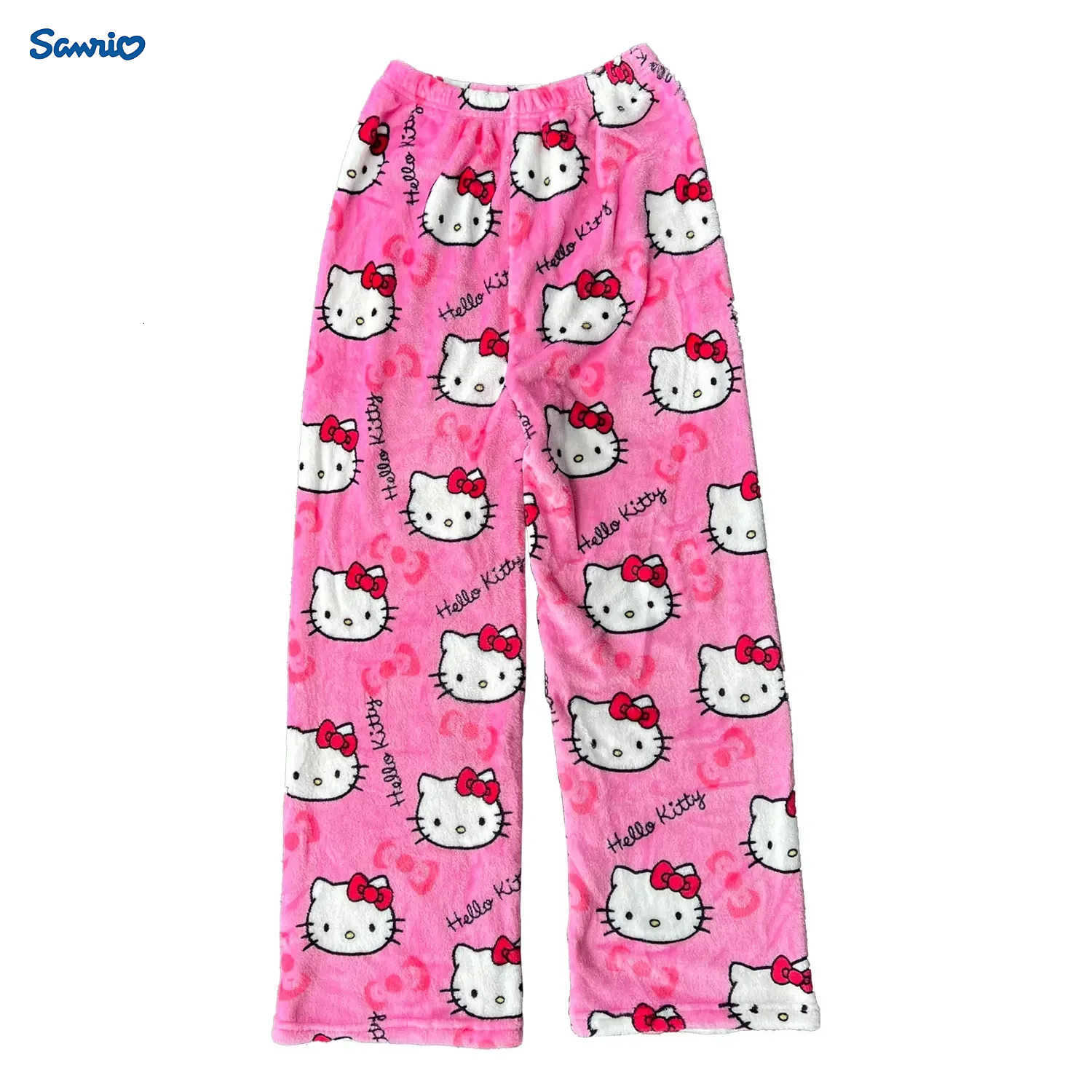 Sanrio 2025 Hello Kitty Pajamas Pants Anime Womens Pajama Pants Cartoon Couple Home Sleepwear Trousers Leisure Home Clothing H251216-image-1088698346