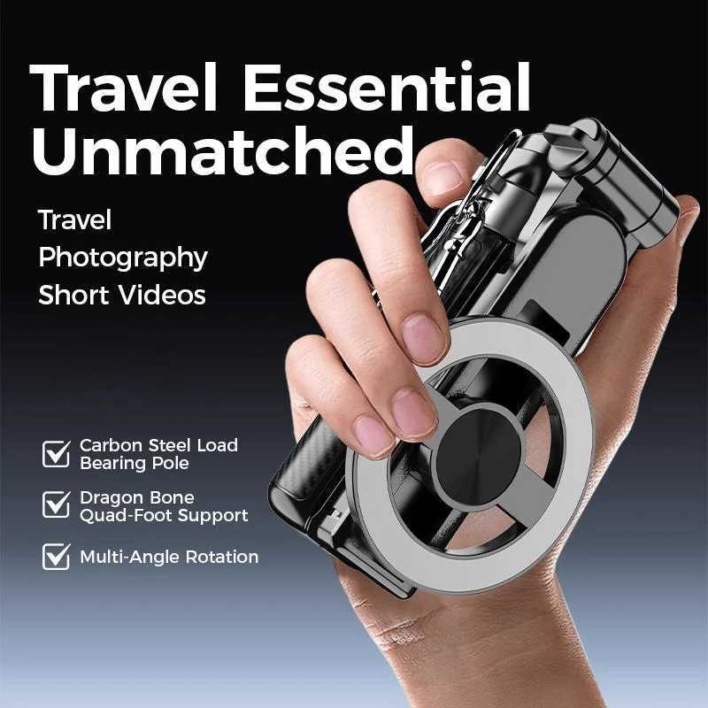 Magnetic Selfie Stick 360 Rotation Bluetooth Selfie Holder Portable Telescopic Magnetic Mobile Tripod Stand For G251216-image-1088571392