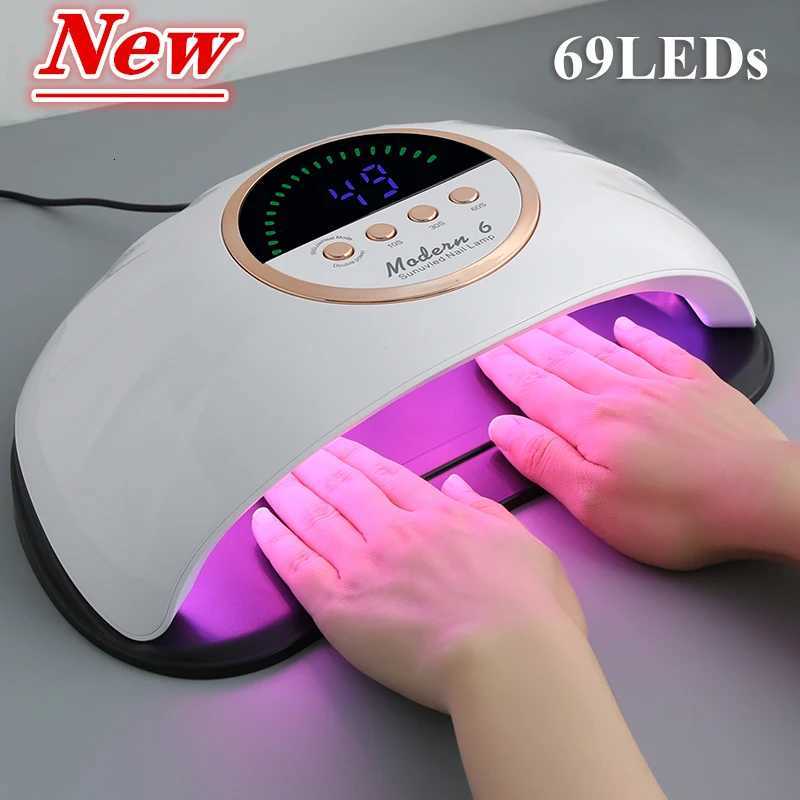 Large Space New 69LEDS Professional UV LED Nail Dryer Lamp for Drying All Nail Gel Polish Lamp for Manicure with Infrared SensorT251216-image-1088552870